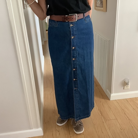 White Stagg Maxi Jean Skirt Size 14 - Picture 1 of 7